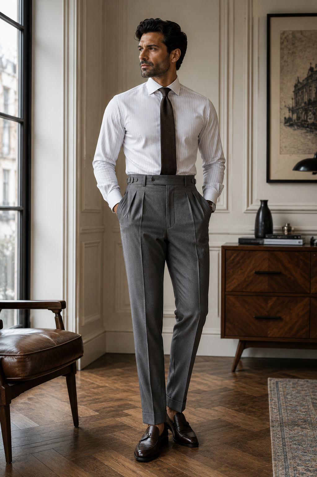 The Roma — single pleat, tapered leg